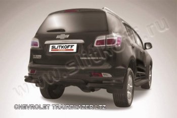Защита заднего бампера из уголков d76+d42 Slitkoff Chevrolet (Шевролет) Trailblazer (Трейлблэйзер)  GM800 (2012-2016) GM800 дорестайлинг
