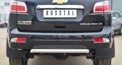 13 549 р. Защита заднего бампера (Ø63 мм, нержавейка) Russtal  Chevrolet Trailblazer  GM800 (2012-2016)  с доставкой в г. Калуга. Увеличить фотографию 1