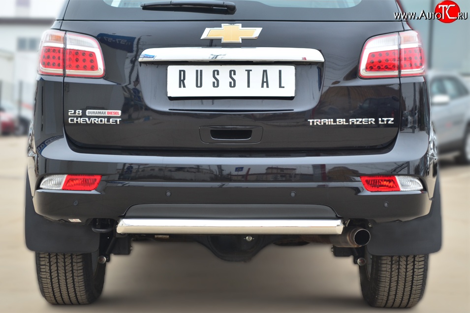 13 549 р. Защита заднего бампера (Ø63 мм, нержавейка) Russtal  Chevrolet Trailblazer  GM800 (2012-2016)  с доставкой в г. Калуга