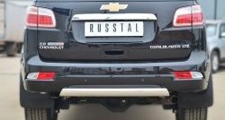 15 649 р. Защита заднего бампера (Ø75x42 мм, нержавейка) Russtal  Chevrolet Trailblazer  GM800 (2012-2016)  с доставкой в г. Калуга. Увеличить фотографию 1