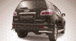 7 399 р. Защита заднего бампера из двух боковых уголков диаметром 57 мм Slitkoff Chevrolet Trailblazer GM800 дорестайлинг (2012-2016) (Нержавейка, Полированная)  с доставкой в г. Калуга. Увеличить фотографию 1