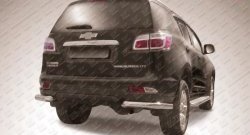 8 999 р. Защита заднего бампера из двух боковых уголков диаметром 76 мм Slitkoff  Chevrolet Trailblazer  GM800 (2012-2016) (Нержавейка, Полированная)  с доставкой в г. Калуга. Увеличить фотографию 1