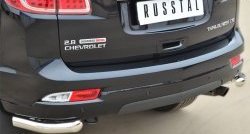 13 999 р. Защита заднего бампера (Ø63 мм уголки, нержавейка) Russtal  Chevrolet Trailblazer  GM800 (2012-2016)  с доставкой в г. Калуга. Увеличить фотографию 2