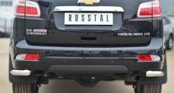 13 999 р. Защита заднего бампера (Ø63 мм уголки, нержавейка) Russtal  Chevrolet Trailblazer  GM800 (2012-2016)  с доставкой в г. Калуга. Увеличить фотографию 1