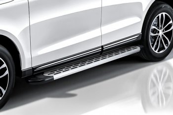 19 749 р. Пороги алюминиевые Slitkoff  Chevrolet Trailblazer  GM800 (2012-2016) (Premium Silver)  с доставкой в г. Калуга. Увеличить фотографию 2