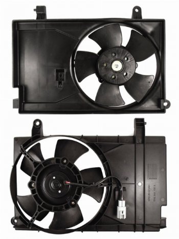 2 299 р. Вентилятор радиатора кондиционера в сборе SAT Chevrolet Aveo T250 седан рестайлинг (2006-2011)  с доставкой в г. Калуга. Увеличить фотографию 1
