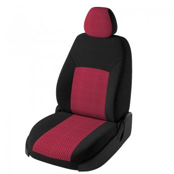 4 299 р. Чехлы для сидений Lord Autofashion Дублин (жаккард)  Chevrolet Aveo  T300 (2011-2015) (Черный, вставка Рогожка (красный))  с доставкой в г. Калуга. Увеличить фотографию 1