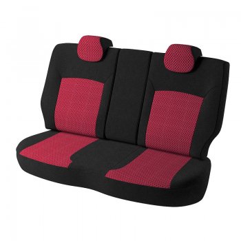 4 299 р. Чехлы для сидений Lord Autofashion Дублин (жаккард)  Chevrolet Aveo  T300 (2011-2015) (Черный, вставка Рогожка (красный))  с доставкой в г. Калуга. Увеличить фотографию 2