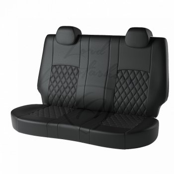 8 999 р. Чехлы для сидений Lord Autofashion Турин Ромб (экокожа)  Chevrolet Aveo  T300 (2011-2015) (Чёрный, вставка чёрная, строчка чёрная)  с доставкой в г. Калуга. Увеличить фотографию 2