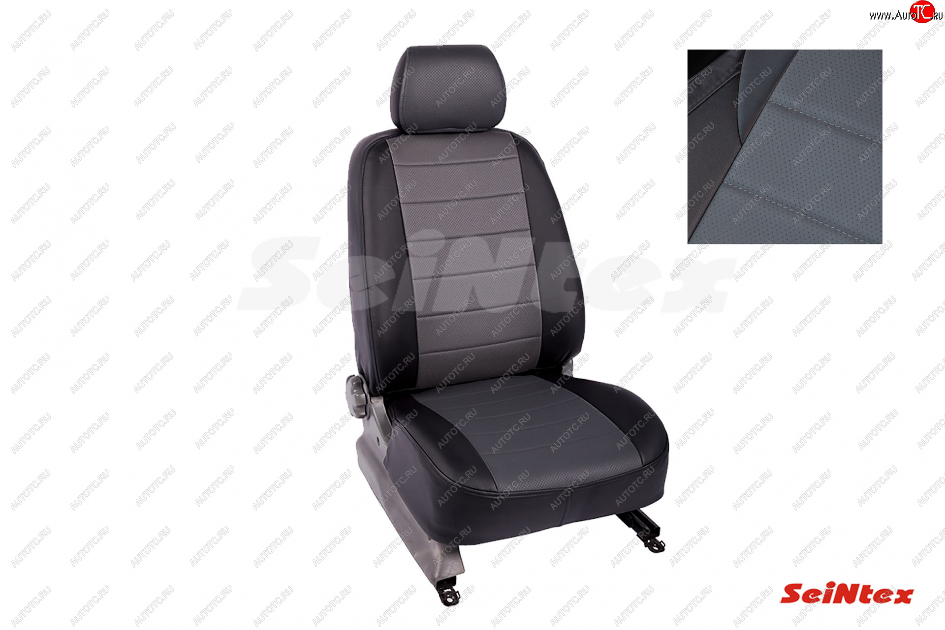 6 249 р. Чехлы для сидений Seintex (экокожа)  Chevrolet Aveo  T300 (2011-2015) (черно-серый)  с доставкой в г. Калуга