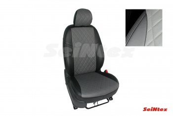 6 699 р. Чехлы для сидений Seintex (экокожа) Ромб  Chevrolet Aveo  T300 (2011-2015) (черно-серый)  с доставкой в г. Калуга. Увеличить фотографию 1