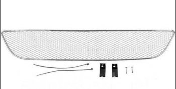1 689 р. Сетка в воздухозаборник бампера Arbori (10 мм) Chevrolet Aveo T300 хэтчбек (2011-2015) (Хром)  с доставкой в г. Калуга. Увеличить фотографию 1