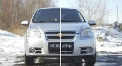 1 039 р. Защитная сетка решетки переднего бампера RA Chevrolet Aveo T250 седан рестайлинг (2006-2011)  с доставкой в г. Калуга. Увеличить фотографию 2