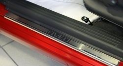 2 339 р. Комплект накладок на порожки автомобиля Novline Chevrolet Aveo T200 хэтчбек 5 дв (2002-2008)  с доставкой в г. Калуга. Увеличить фотографию 1