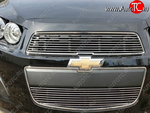 5 499 р. Декоративные вставки решетки радиатора и переднего бампера CT Chevrolet Aveo T300 седан (2011-2015) (Неокрашенная)  с доставкой в г. Калуга