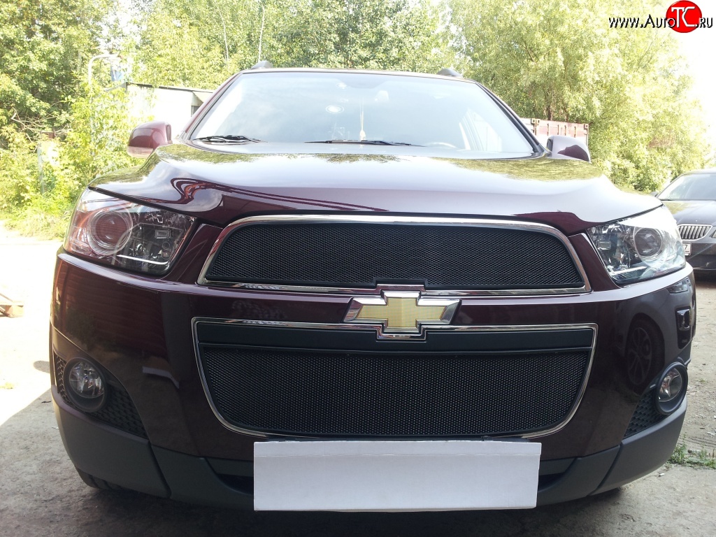 3 189 р. Сетка на бампер Russtal (черная)  Chevrolet Captiva (2006-2011)  с доставкой в г. Калуга