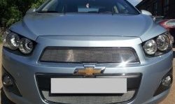 3 199 р. Сетка на бампер Russtal (хром)  Chevrolet Captiva (2013-2016)  с доставкой в г. Калуга. Увеличить фотографию 2