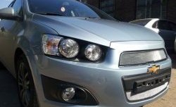 3 199 р. Сетка на бампер Russtal (хром) Chevrolet Captiva 2-ой рестайлинг (2013-2016)  с доставкой в г. Калуга. Увеличить фотографию 5