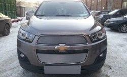 3 199 р. Сетка на бампер Russtal (хром)  Chevrolet Captiva (2013-2016)  с доставкой в г. Калуга. Увеличить фотографию 1
