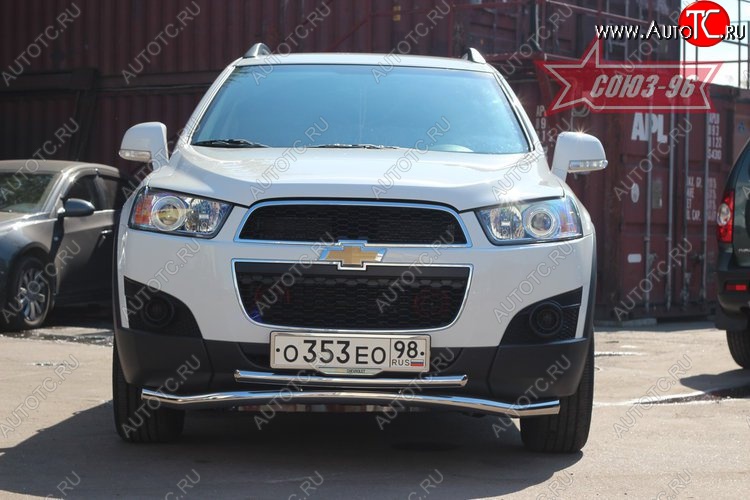 22 679 р. Защита переднего бампера одинарная Souz-96 Premium (d60/42) Chevrolet Captiva 1-ый рестайлинг (2011-2013)  с доставкой в г. Калуга