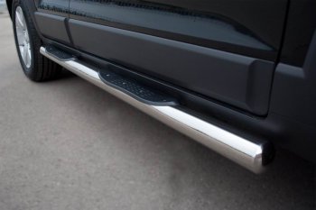 15 599 р. Защита порогов из трубы d76 мм с пластиковыми вставками для ног Russtal v3  Chevrolet Captiva (2011-2013)  с доставкой в г. Калуга. Увеличить фотографию 4