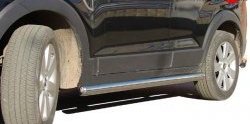 Защита порогов из круглой трубы диаметром 76 мм Металл Дизайн Chevrolet Captiva 1-ый рестайлинг (2011-2013)