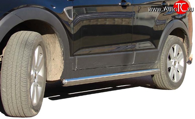 11 899 р. Защита порогов из круглой трубы диаметром 76 мм Металл Дизайн Chevrolet Captiva 1-ый рестайлинг (2011-2013)  с доставкой в г. Калуга