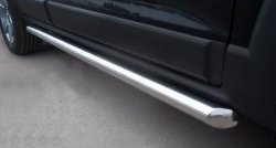 13 849 р. Защита порогов из круглой трубы диаметром 63 мм Russtal  Chevrolet Captiva (2011-2013) (Защита порогов с со скосами на торцах (вариант 1))  с доставкой в г. Калуга. Увеличить фотографию 2