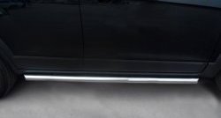 13 849 р. Защита порогов из круглой трубы диаметром 63 мм Russtal Chevrolet Captiva 1-ый рестайлинг (2011-2013) (Защита порогов с со скосами на торцах (вариант 1))  с доставкой в г. Калуга. Увеличить фотографию 3