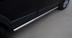 13 849 р. Защита порогов из круглой трубы диаметром 63 мм Russtal Chevrolet Captiva 1-ый рестайлинг (2011-2013) (Защита порогов с со скосами на торцах (вариант 1))  с доставкой в г. Калуга. Увеличить фотографию 5
