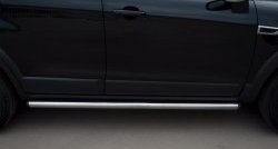 13 849 р. Защита порогов из круглой трубы диаметром 63 мм Russtal Chevrolet Captiva 1-ый рестайлинг (2011-2013) (Защита порогов с со скосами на торцах (вариант 1))  с доставкой в г. Калуга. Увеличить фотографию 7