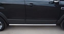 13 849 р. Защита порогов из круглой трубы диаметром 63 мм Russtal Chevrolet Captiva 1-ый рестайлинг (2011-2013) (Защита порогов с со скосами на торцах (вариант 1))  с доставкой в г. Калуга. Увеличить фотографию 11