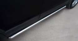 13 849 р. Защита порогов из круглой трубы диаметром 63 мм Russtal Chevrolet Captiva 1-ый рестайлинг (2011-2013) (Защита порогов с со скосами на торцах (вариант 1))  с доставкой в г. Калуга. Увеличить фотографию 1