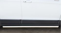 13 849 р. Защита порогов из круглой трубы диаметром 63 мм (рестайлинг) Russtal  Chevrolet Captiva (2013-2016) (Защита порогов с со скосами на торцах (вариант 1))  с доставкой в г. Калуга. Увеличить фотографию 1