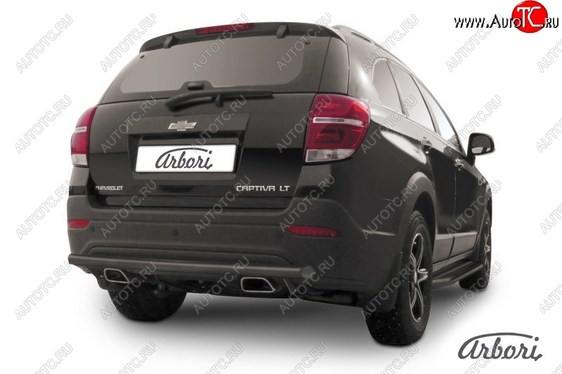 1 649 р. Защита заднего бампера Arbori (черная, 1 труба d57 mm). Chevrolet Captiva 2-ой рестайлинг (2013-2016)  с доставкой в г. Калуга