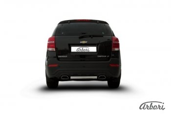 8 369 р. Защита заднего бампера Arbori (короткая, нержавейка, 1 труба d57 mm). Chevrolet Captiva 2-ой рестайлинг (2013-2016)  с доставкой в г. Калуга. Увеличить фотографию 2