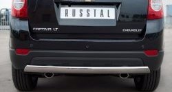 4 879 р. Защита заднего бампера (Ø75x42 мм, нержавейка) Russtal  Chevrolet Captiva (2011-2013)  с доставкой в г. Калуга. Увеличить фотографию 1