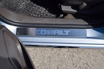 3 299 р. Пороги накладки дверей Petroil Tuning  Chevrolet Cobalt (2019-2024)  с доставкой в г. Калуга. Увеличить фотографию 2