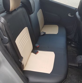 7 399 р. Чехлы для сидений Lord Autofashion Турин (экокожа)  Chevrolet Cobalt (2011-2016) (Чёрный, вставка бежевая)  с доставкой в г. Калуга. Увеличить фотографию 4