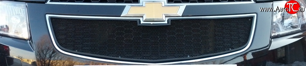 1 469 р. Сетка в решетку радиатора Russtal  Chevrolet Cobalt (2011-2016) (черная)  с доставкой в г. Калуга