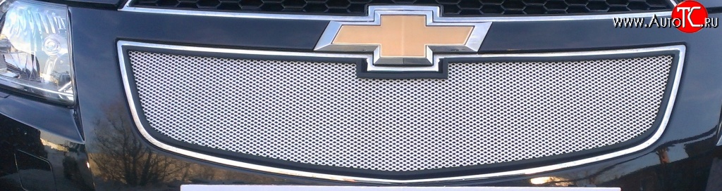 1 539 р. Сетка в решетку радиатора Russtal  Chevrolet Cobalt (2011-2016) (хром)  с доставкой в г. Калуга