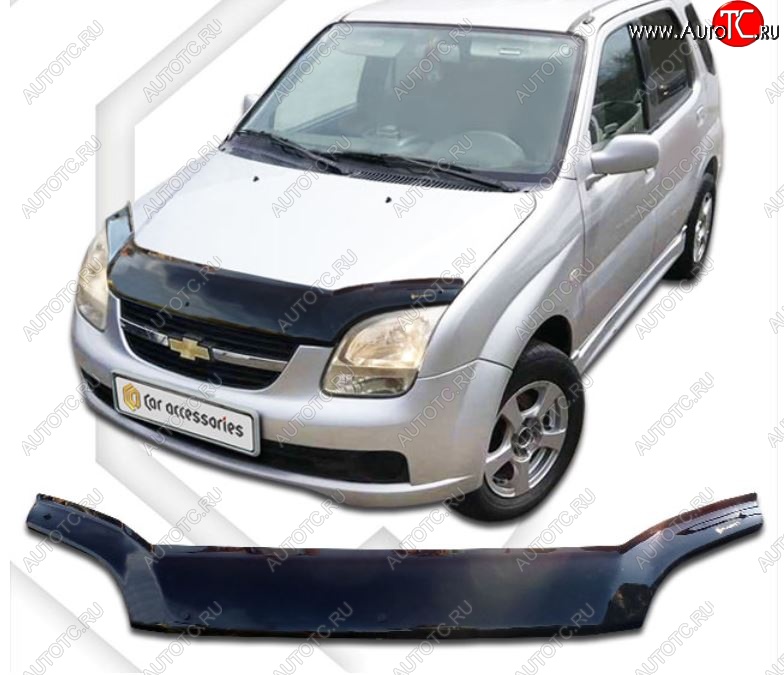 2 259 р. Дефлектор капота (правый руль) CA-Plastic  Chevrolet Cruze  хэтчбек (2001-2008) (Classic черный, Без надписи)  с доставкой в г. Калуга