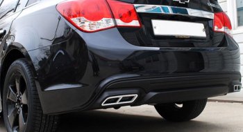 5 299 р. Накладка на задний бампер Extreem Chevrolet Cruze седан J300 (2012-2015) (Неокрашенная)  с доставкой в г. Калуга. Увеличить фотографию 2