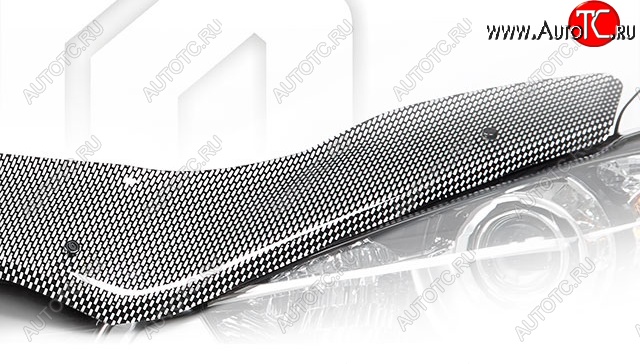 2 699 р. Дефлектор капота CA-Plastiс  Chevrolet Cruze  хэтчбек (2009-2015) (Шелкография карбон-серебро)  с доставкой в г. Калуга