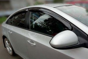 2 199 р. Дефлекторы окон (ветровики) SIM  Chevrolet Cruze  седан (2009-2015)  с доставкой в г. Калуга. Увеличить фотографию 1