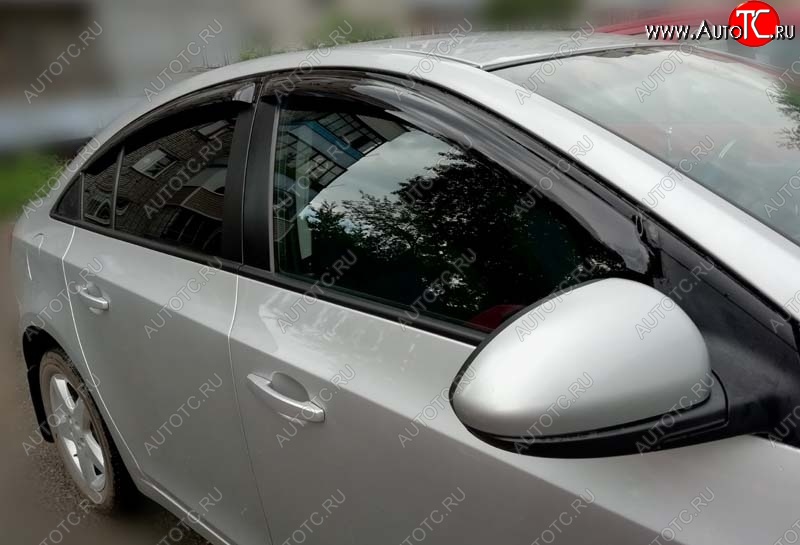 2 199 р. Дефлекторы окон (ветровики) SIM  Chevrolet Cruze  седан (2009-2015)  с доставкой в г. Калуга