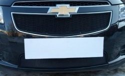 1 469 р. Нижняя сетка на бампер Russtal (черная)  Chevrolet Cruze ( седан,  хэтчбек) (2009-2015)  с доставкой в г. Калуга. Увеличить фотографию 1