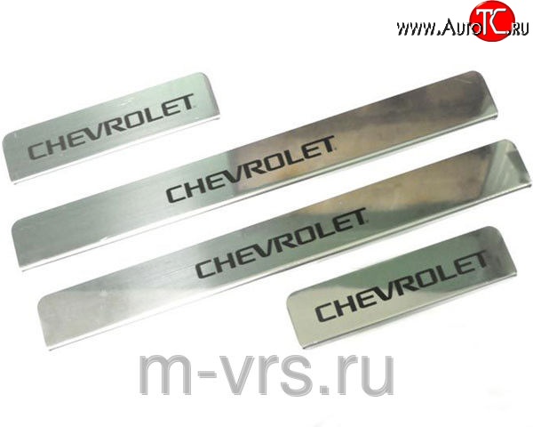 649 р. Накладки на порожки автомобиля M-VRS (нанесение надписи методом окраски) Chevrolet Cruze седан J300 (2012-2015)  с доставкой в г. Калуга