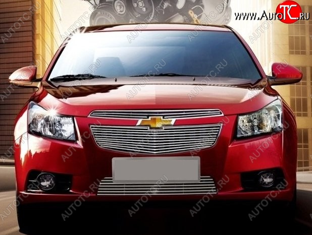 6 749 р. Декоративные вставки решетки радиатора и переднего бампера CT Chevrolet Cruze J305 хэтчбек рестайлинг (2012-2015) (Неокрашенная)  с доставкой в г. Калуга