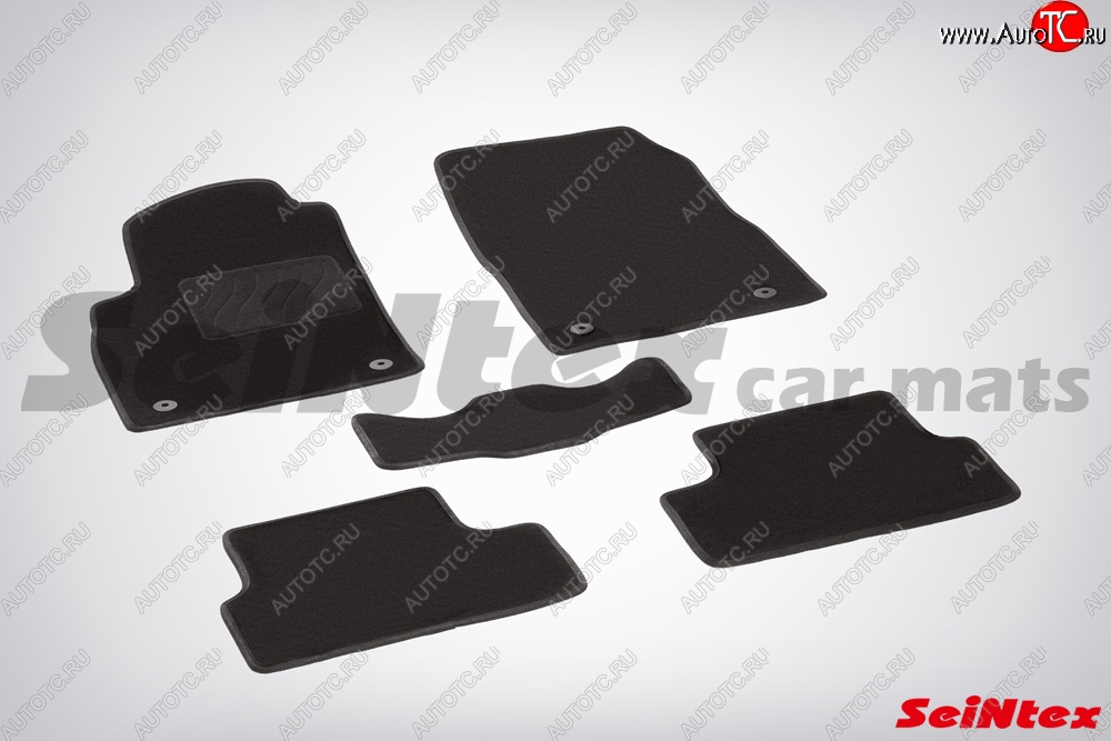 2 499 р. Комплект ворсовых ковриков в салон LUX Seintex Chevrolet Cruze седан J300 (2009-2012) (Чёрный)  с доставкой в г. Калуга
